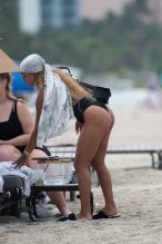 Karrueche wears swimwear on the beach in Miami