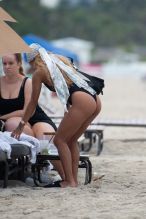 Karrueche wears swimwear on the beach in Miami
