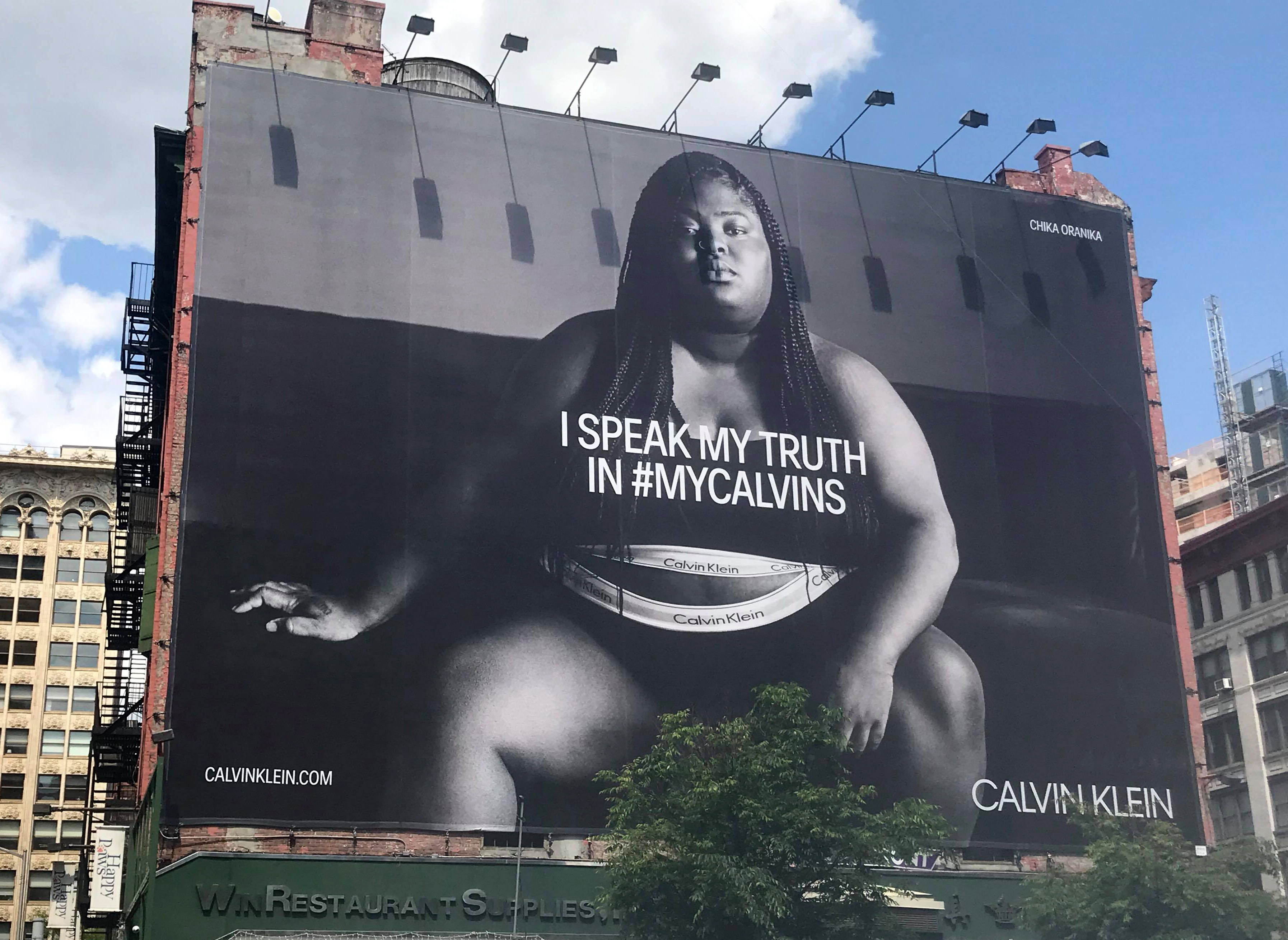 Chika Oranika stars in Calvin Klein campaign billboard