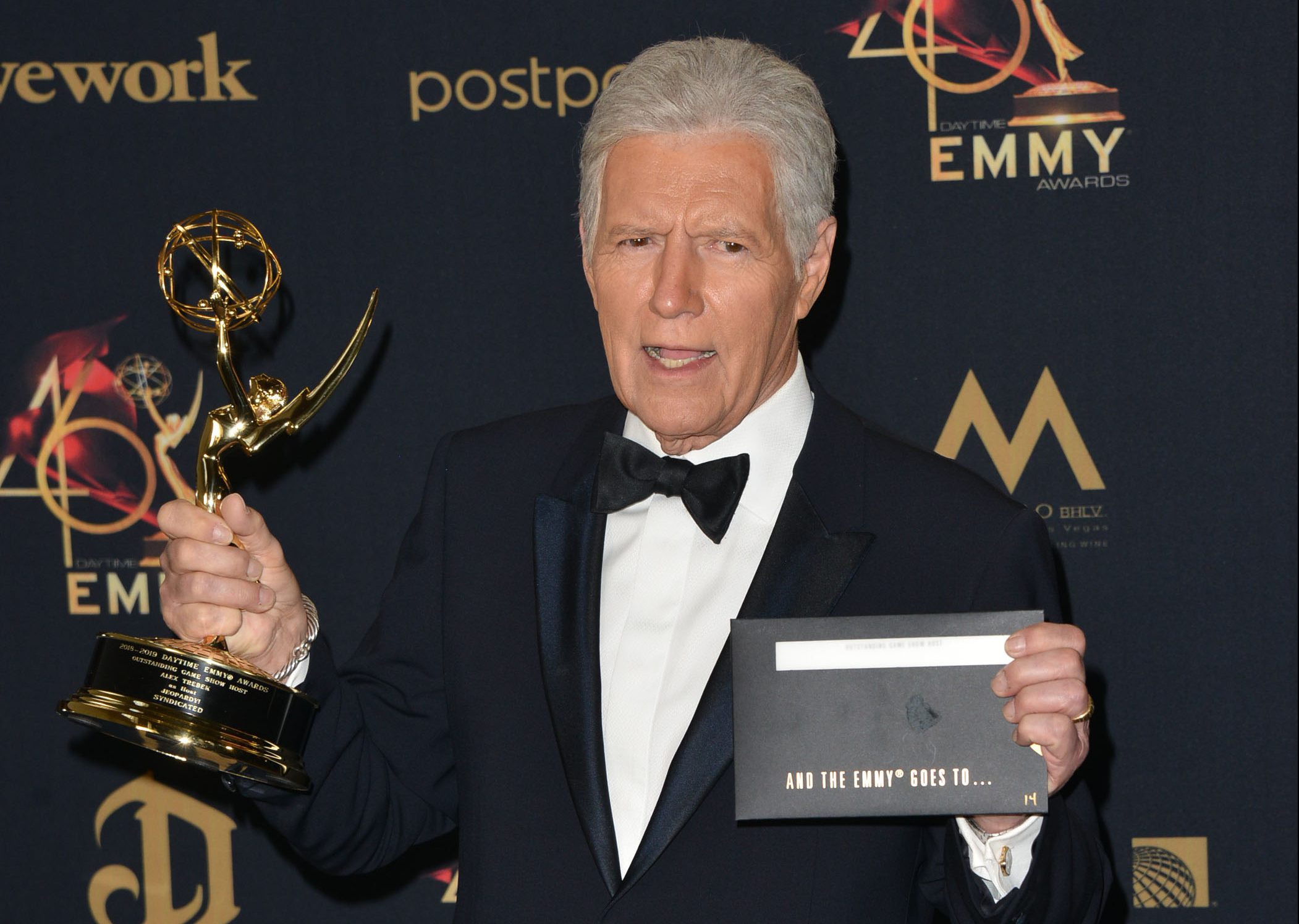 Alex Trebek at the Daytime Emmy Awards