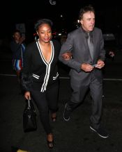 Tiffany Haddish and Kevin Nealon attend Kevin Hart's Birthday Party At TAO in Hollywood