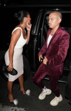 Tracee Ellis Ross and Evan Ross attend Kevin Hart's Birthday Party At TAO in Hollywood