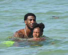 Teyana Taylor Iman Shumpert and daughter Junie in Miami