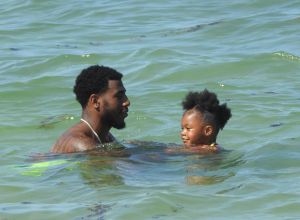 Teyana Taylor Iman Shumpert and daughter Junie in Miami
