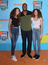 Sophia Michael and Isabella Strahan attend 2019 Nickelodeon Kid's Choice Sports Awards