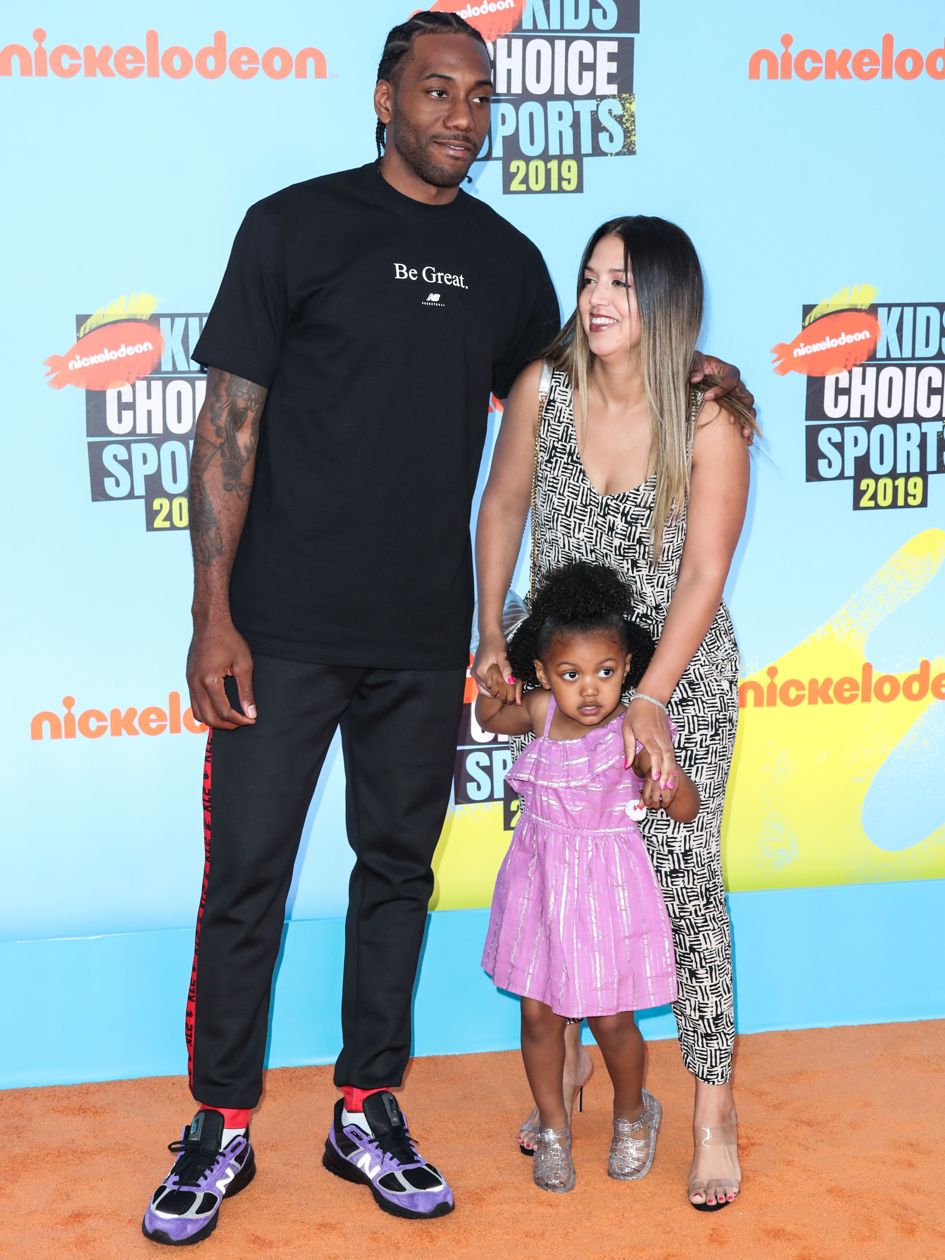 Kawhi Leonard, Kishele Shipley and daughter Kaliyah Leonard