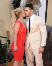Britney Spears and Sam Asghari attend the Once Upon A Time In Hollywood Premiere