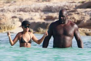 Shaquille O'Neal goes swimming in Formentera, Spain with new girlfriend