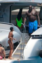 Shaquille O'Neal goes swimming in Formentera, Spain with new girlfriend