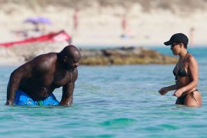 Shaquille O'Neal goes swimming in Formentera, Spain with new girlfriend