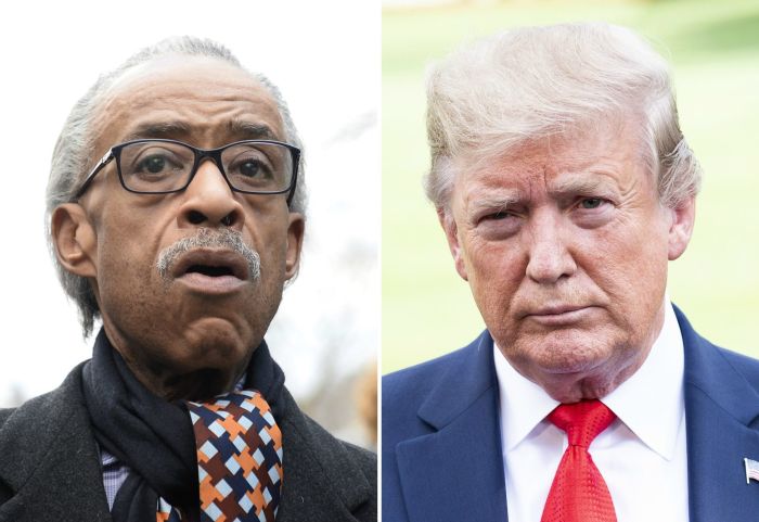 Al Sharpton and Donald Trump side-by-side