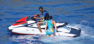 Kylie Jenner and Travis Scott jetski in Positano