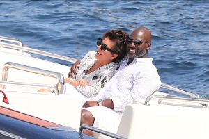 Kris Jenner and Corey Gamble boat in Monaco after shopping