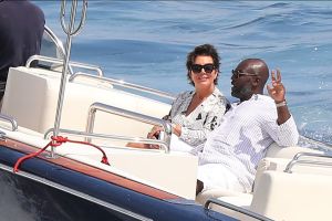 Kris Jenner and Corey Gamble boat in Monaco after shopping