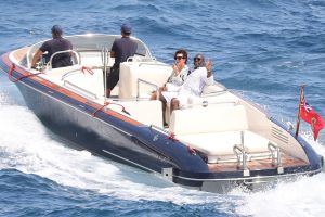 Kris Jenner and Corey Gamble boat in Monaco after shopping
