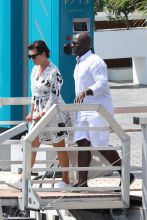 Kris Jenner and Corey Gamble boat in Monaco after shopping