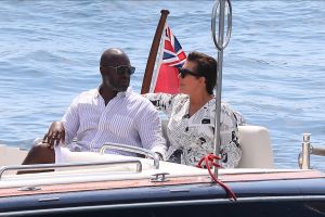 Kris Jenner and Corey Gamble boat in Monaco after shopping