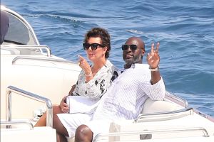 Kris Jenner and Corey Gamble boat in Monaco after shopping