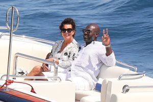 Kris Jenner and Corey Gamble boat in Monaco after shopping
