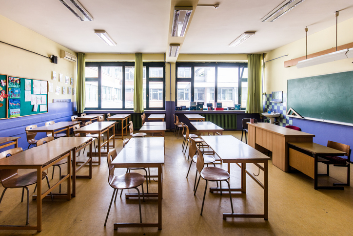 Empty classroom at elementary school!