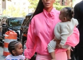 Kim Kardashian with children Saint and Chicago