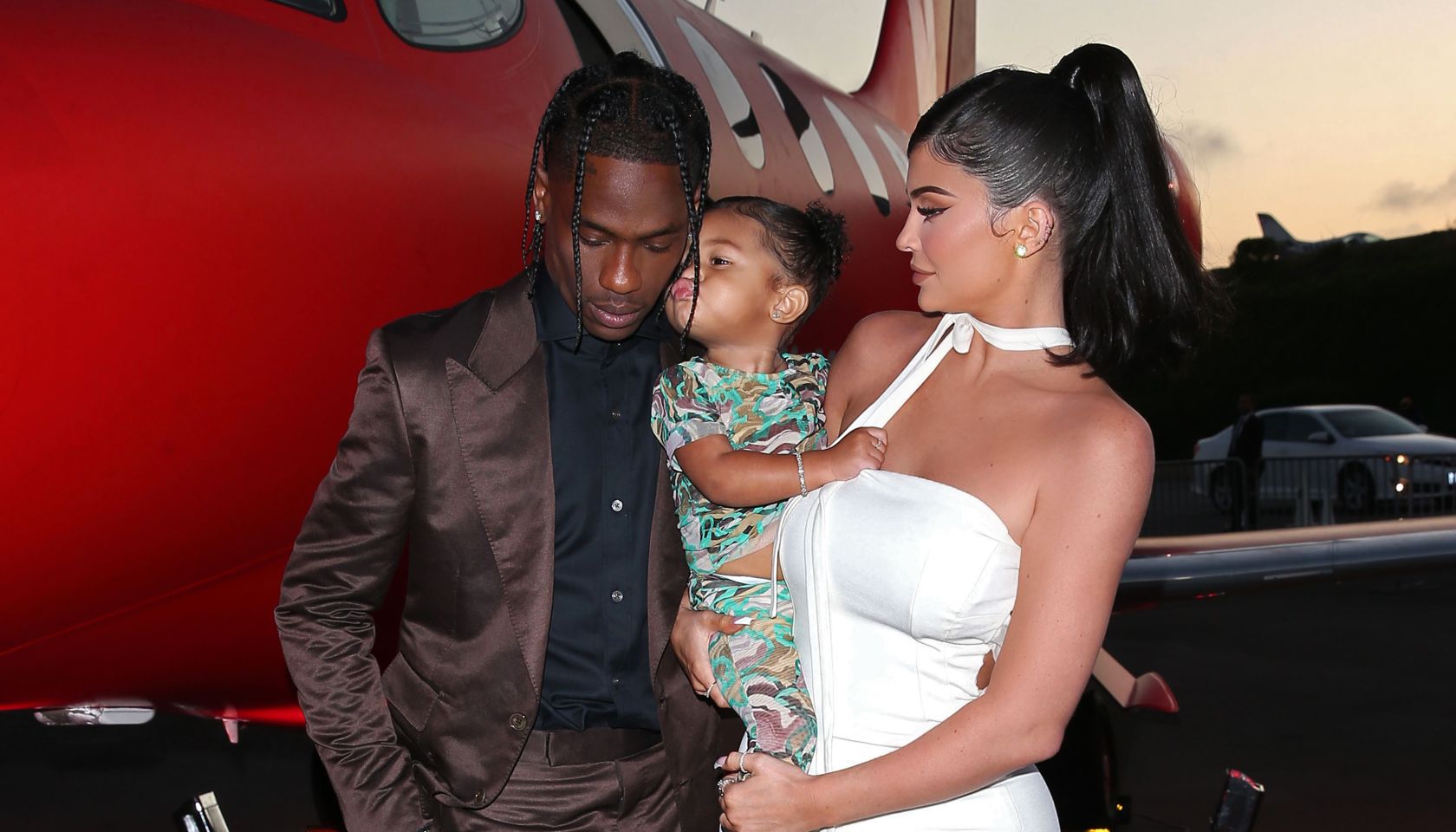 Stormi Webster, Travis Scott and Kylie Jenner