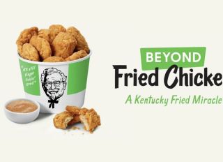 KFC Beyond Meat chicken bucket poster
