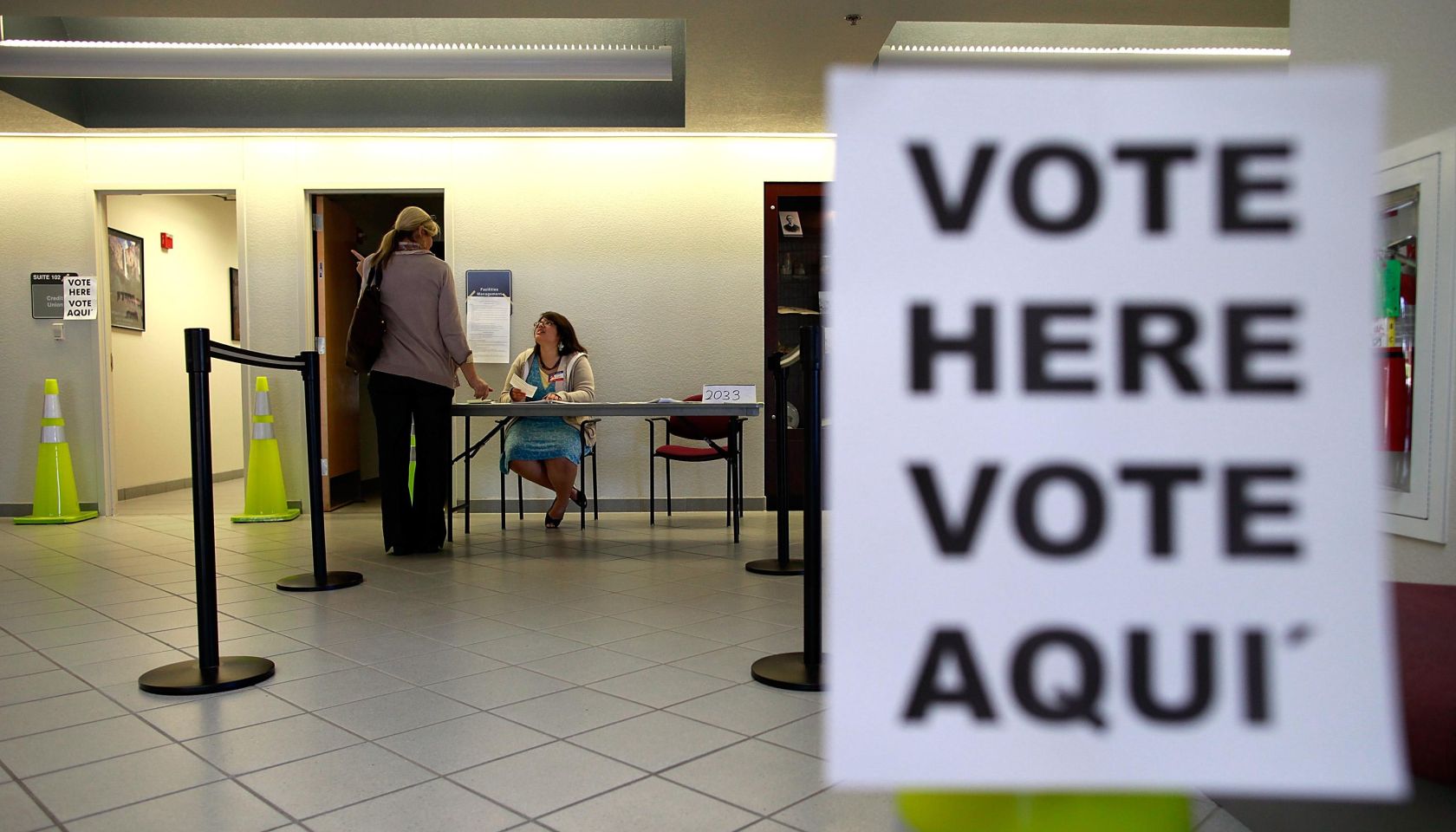 U.S. Citizens Head To The Polls To Vote In Presidential Election