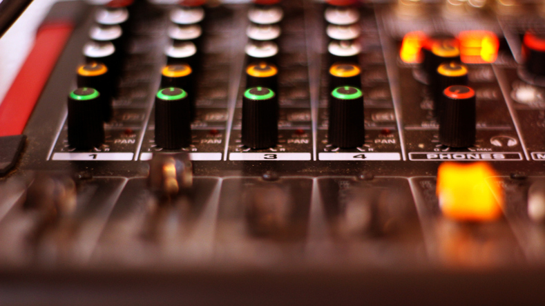 Close-Up Of Sound Recording Equipment