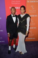 Pharrell Williams and Helen Lasichanh at Rihanna's Diamond Ball