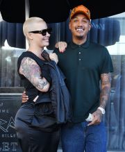 Amber Rose baby bump Alexander "AE" Edwards in Beverly Hills