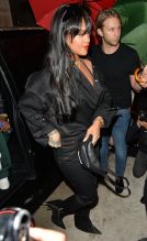 Rihanna seen at Manko restaurant in Paris for a Fenty launch party