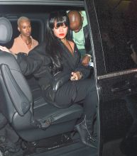 Rihanna seen at Manko restaurant in Paris for a Fenty launch party