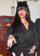 Rihanna seen at Manko restaurant in Paris for a Fenty launch party