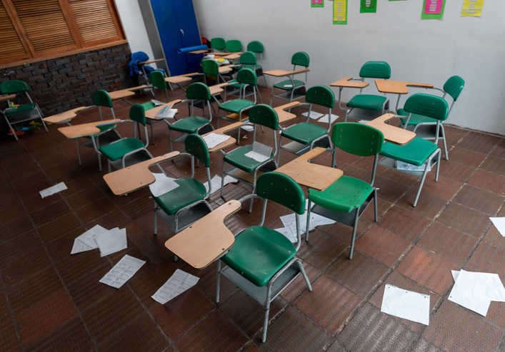 Empty classroom at a school
