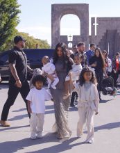 Kim and Kourtney Kardashian get their children baptized in Armenia