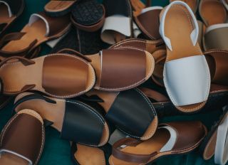 Full Frame Shot Of Leather Sandals