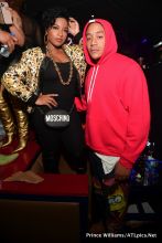 Toya Wright and boyfriend Robert 'Red' Rushing Kenny Burns Cassette party