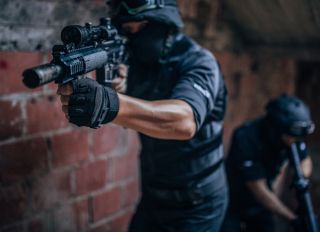 Special police forces team in action