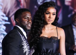 Actor Kevin Hart and wife Eniko Parrish arrive at the World Premiere Of Columbia Pictures' 'Jumanji: The Next Level' held at the TCL Chinese Theatre IMAX on December 9, 2019 in Hollywood, Los Angeles, California, United States.