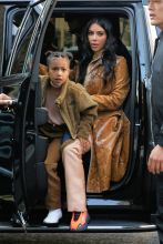 Kim Kardashian West shops at Saks Fifth Avenue with Saint West and North West