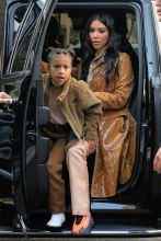Kim Kardashian West shops at Saks Fifth Avenue with Saint West and North West