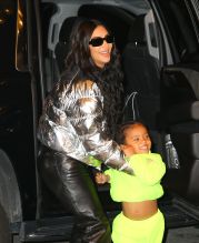 Kim Kardashian West and Kanye West with their kids