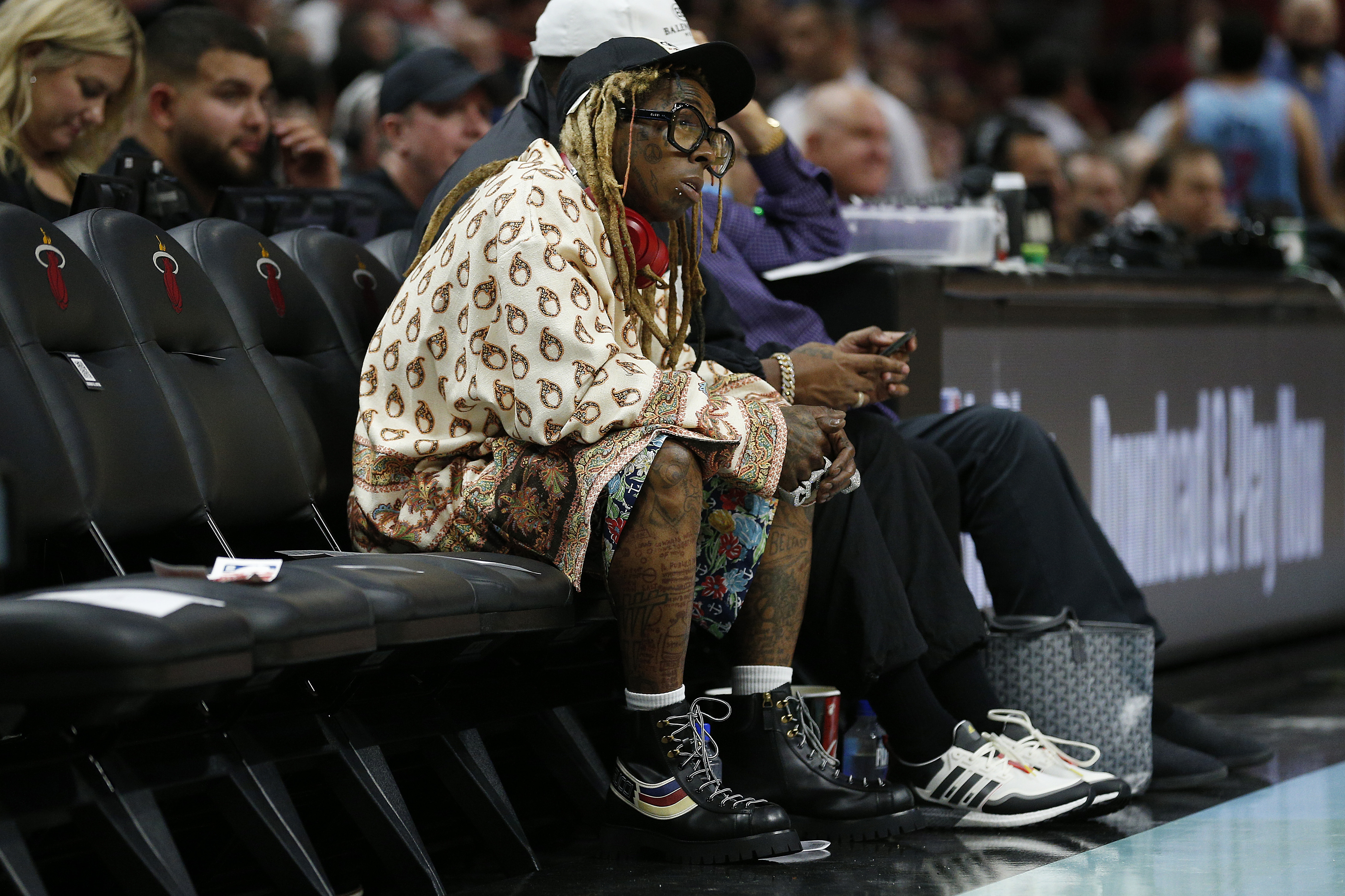 Lil Wayne Courtside