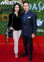 Bianca Stam and Apolo Ohno attend Gold Meets Golden Pre-Golden Globe Event