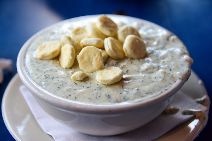 Boston Clam Chowder with Oyster Crackers
