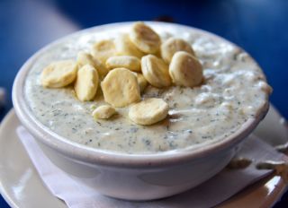Boston Clam Chowder with Oyster Crackers