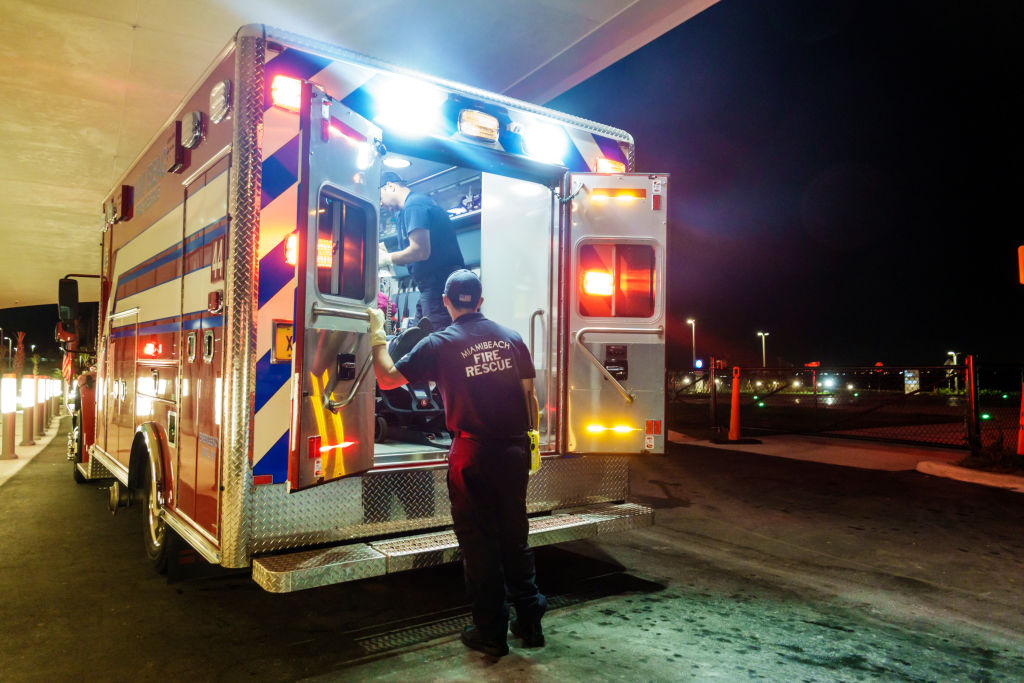 Miami Beach, Fire Rescue ambulance, Mt Sinai Medical Center hospital