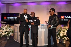 Tuma Basa, Antonio "L.A." Reid, Kenneth "Babyface" Edmonds at the YouTube Music 2020 Leaders & Legends Ball