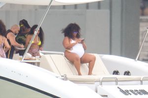 Lizzo Wears White Swimsuit In Miami